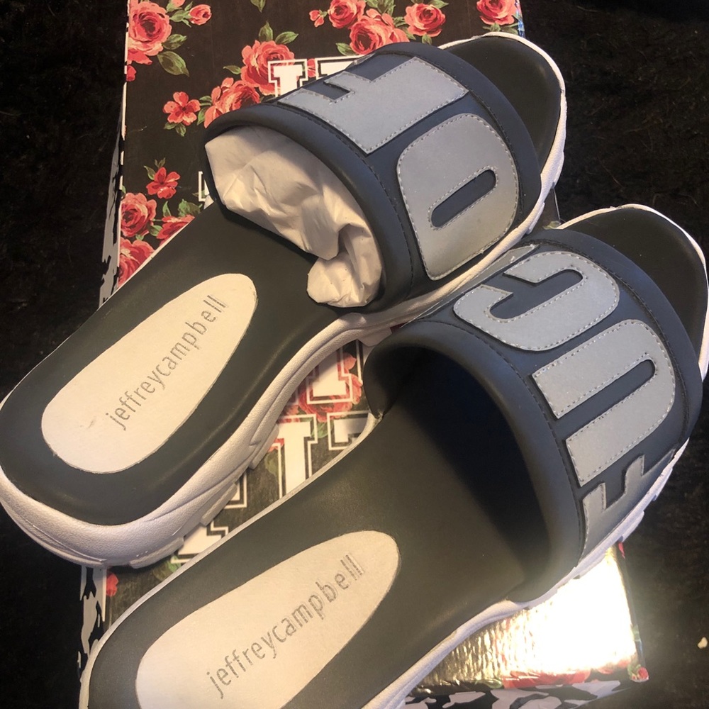 Jeffrey Campbell Fuck off Slides Size 5.5